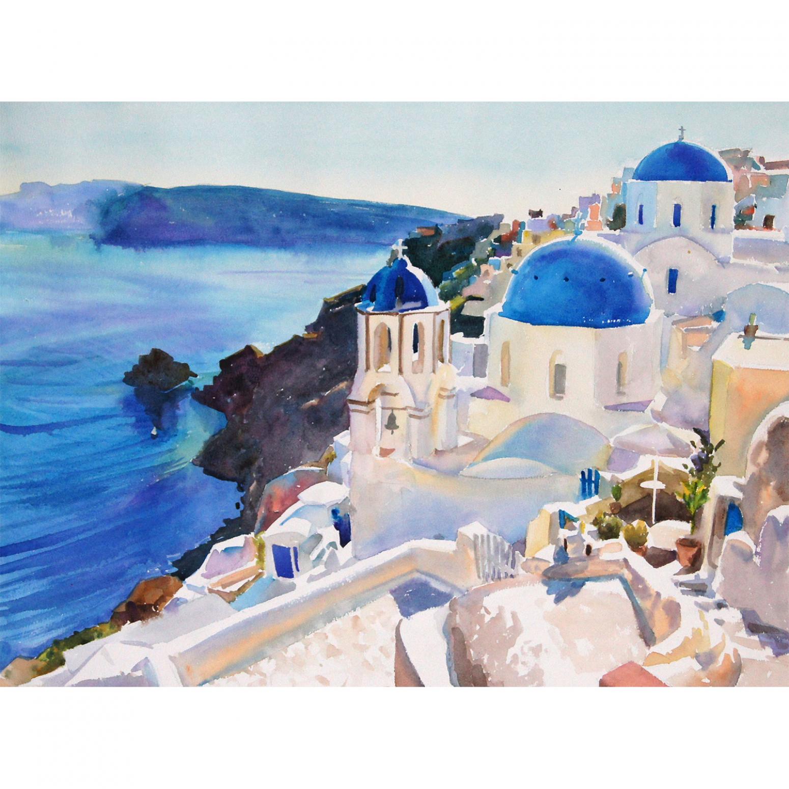 杨阳国画作品《【爱琴海】作者杨阳》