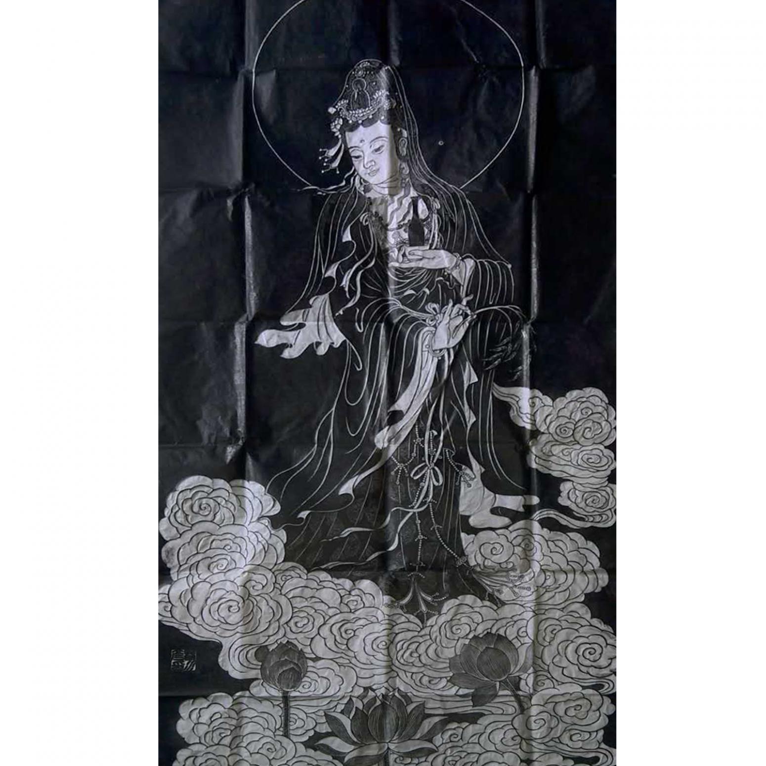 孔祥磊手工作品《【观音2拓片 】作者孔祥磊》