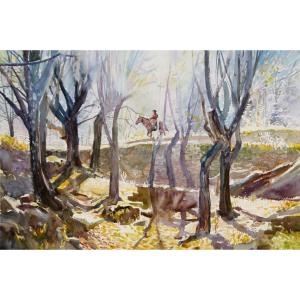 艺术品图片：艺术家杨阳国画作品名称《【丹巴山景】作者杨阳》价格4800.00 元