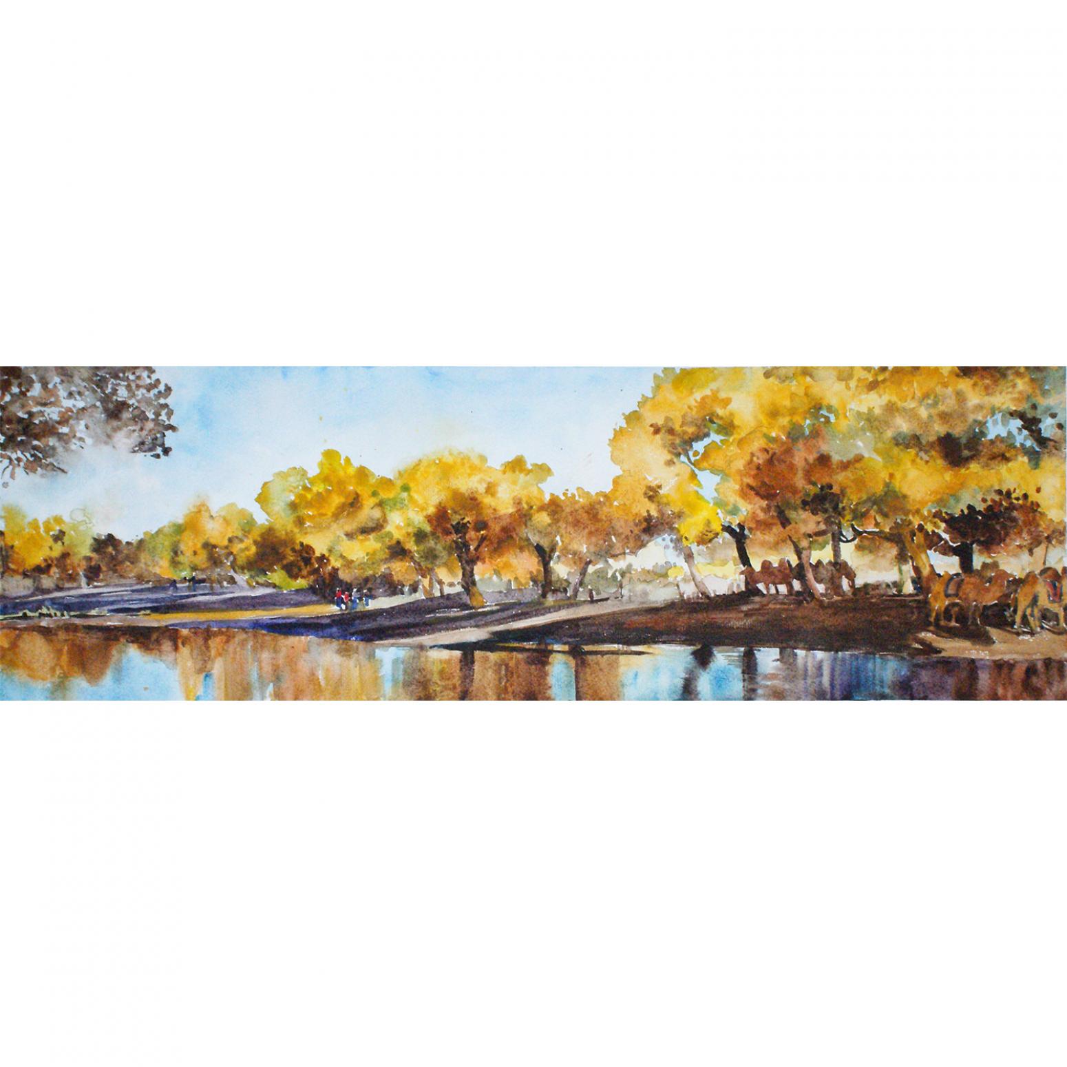 杨阳国画作品《【胡杨林】作者杨阳》