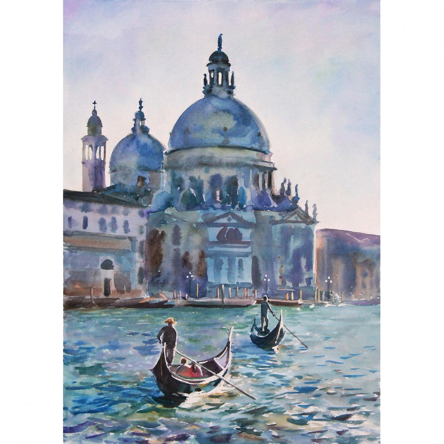 杨阳国画作品《【威尼斯】作者杨阳》