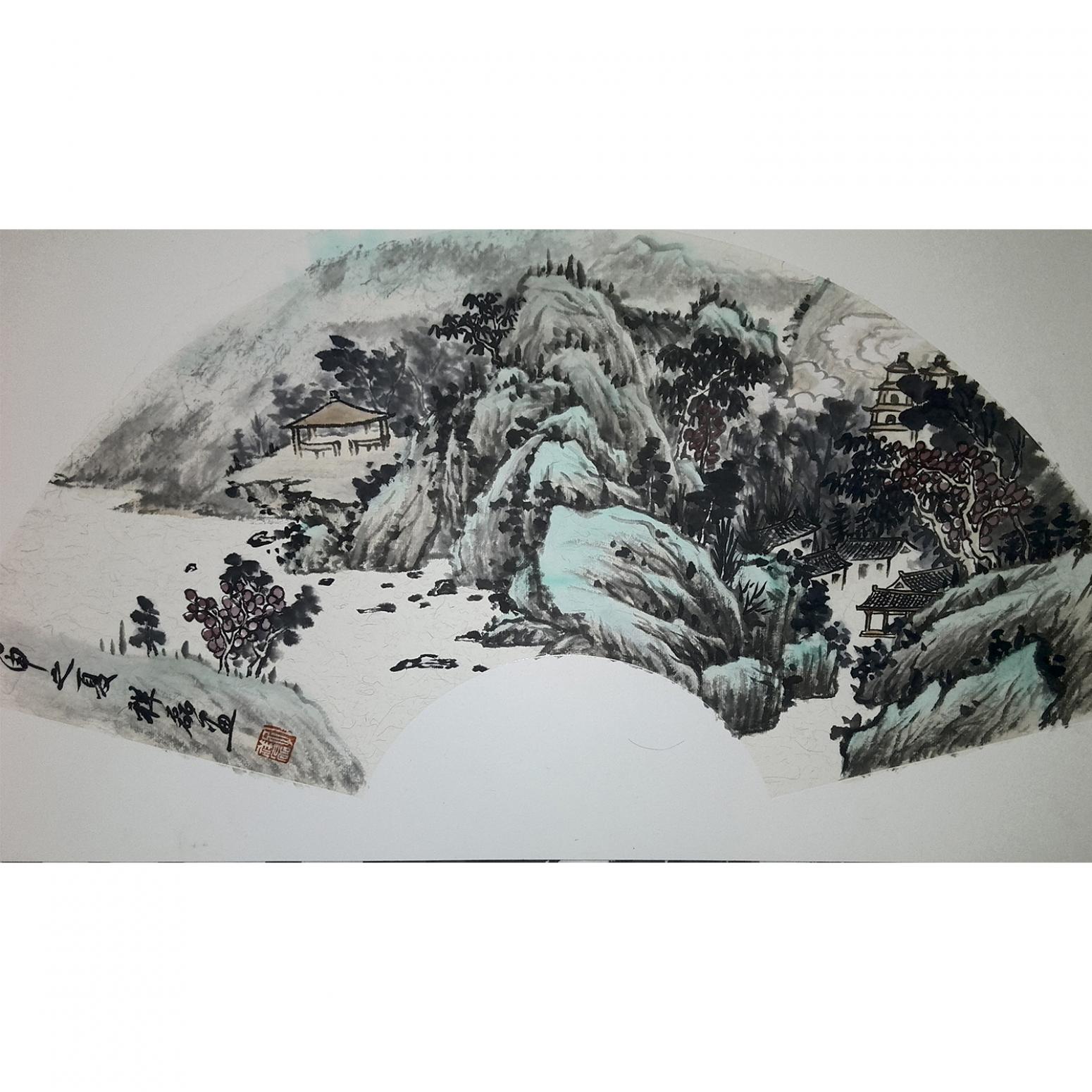 孔祥磊国画作品《【山水2】作者孔祥磊》