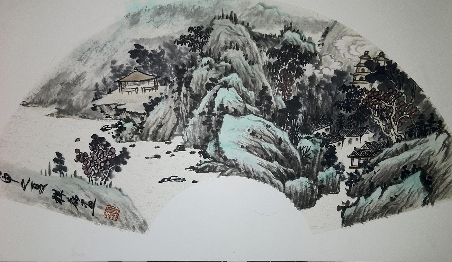 孔祥磊国画作品《【山水2】作者孔祥磊》【图0】