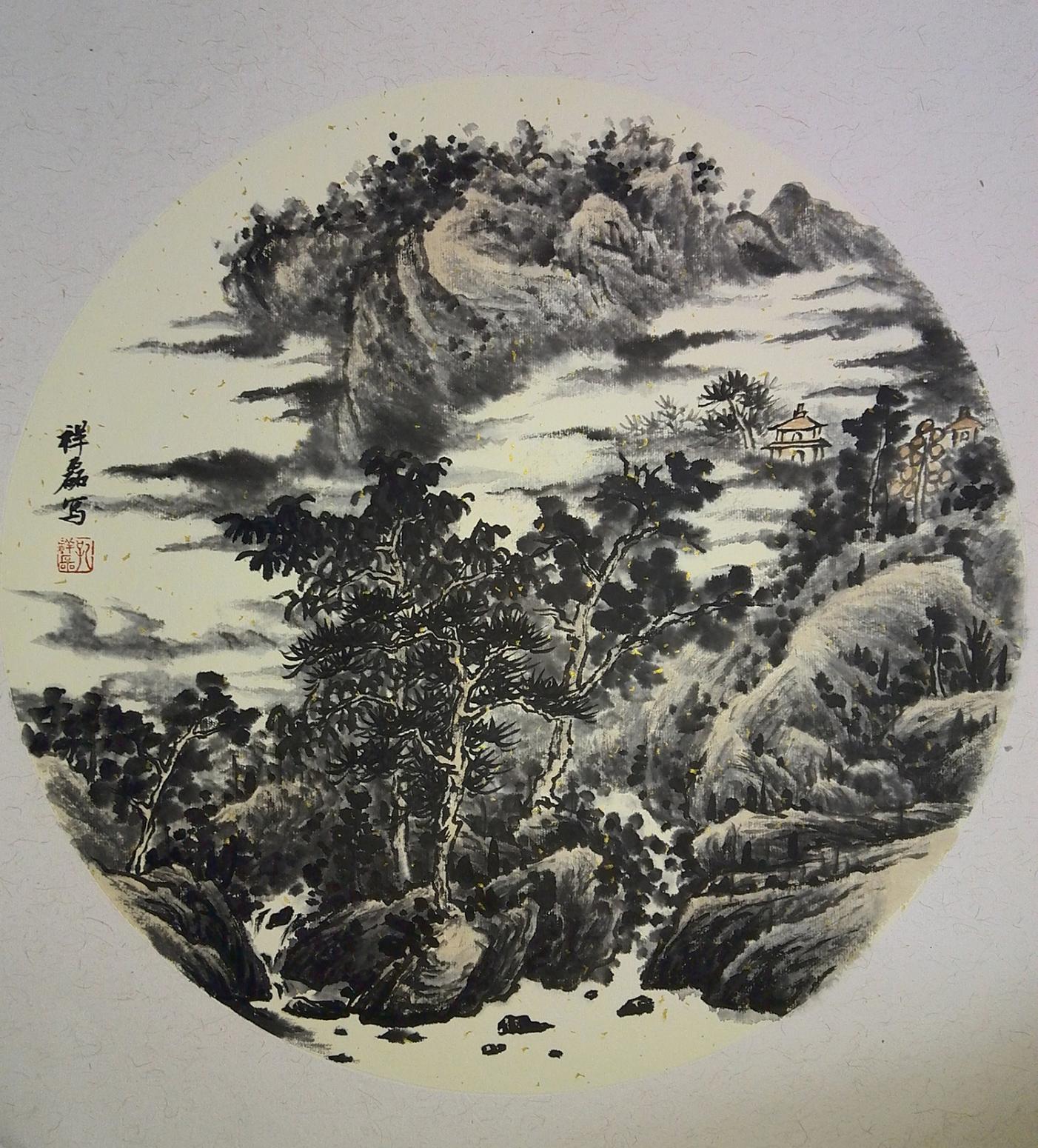 孔祥磊国画作品《【山水3】作者孔祥磊》【图0】
