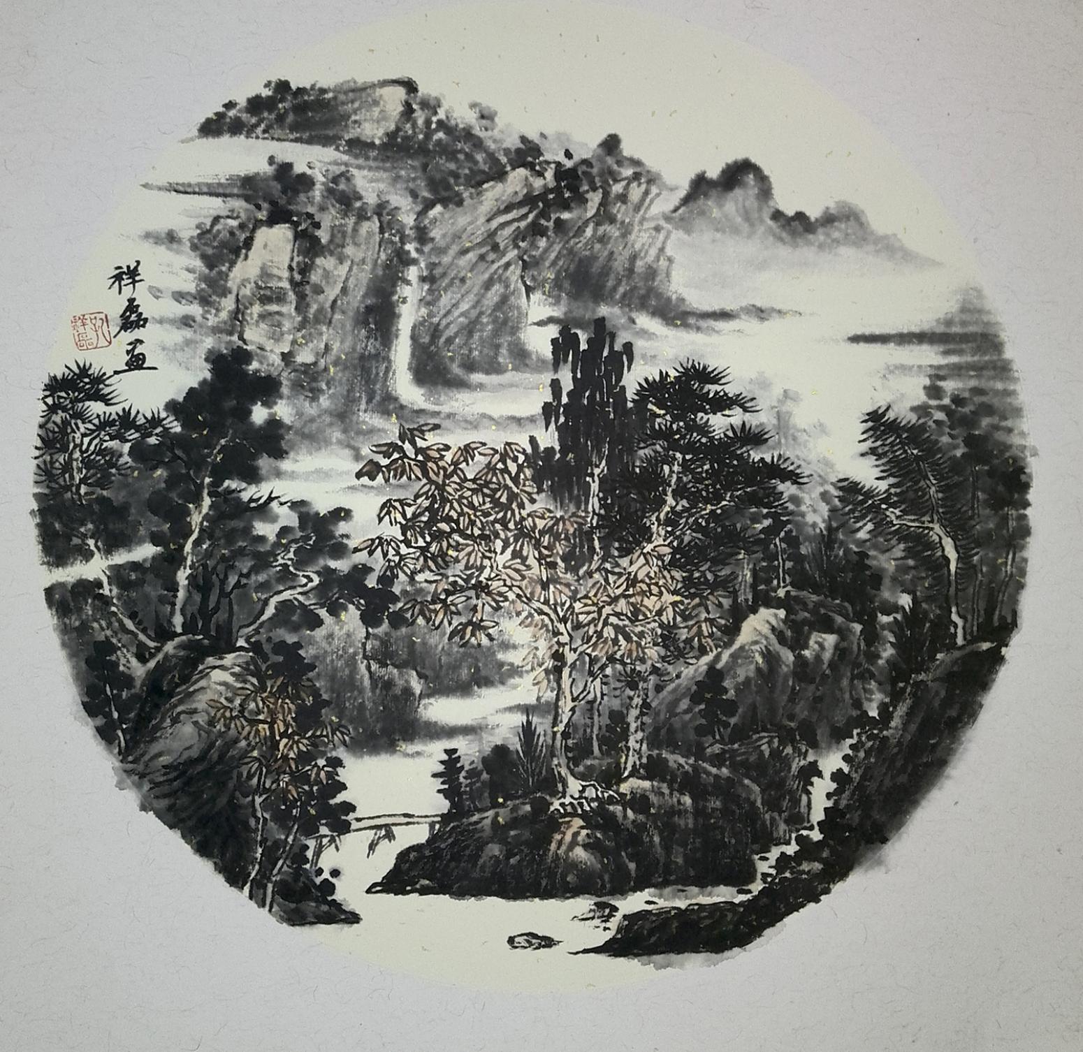 孔祥磊国画作品《【山水4】作者孔祥磊》【图0】