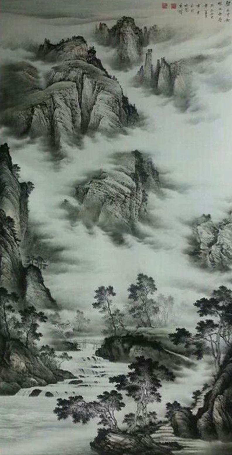 李富铭国画作品《【山水3】作者李富铭》【图0】
