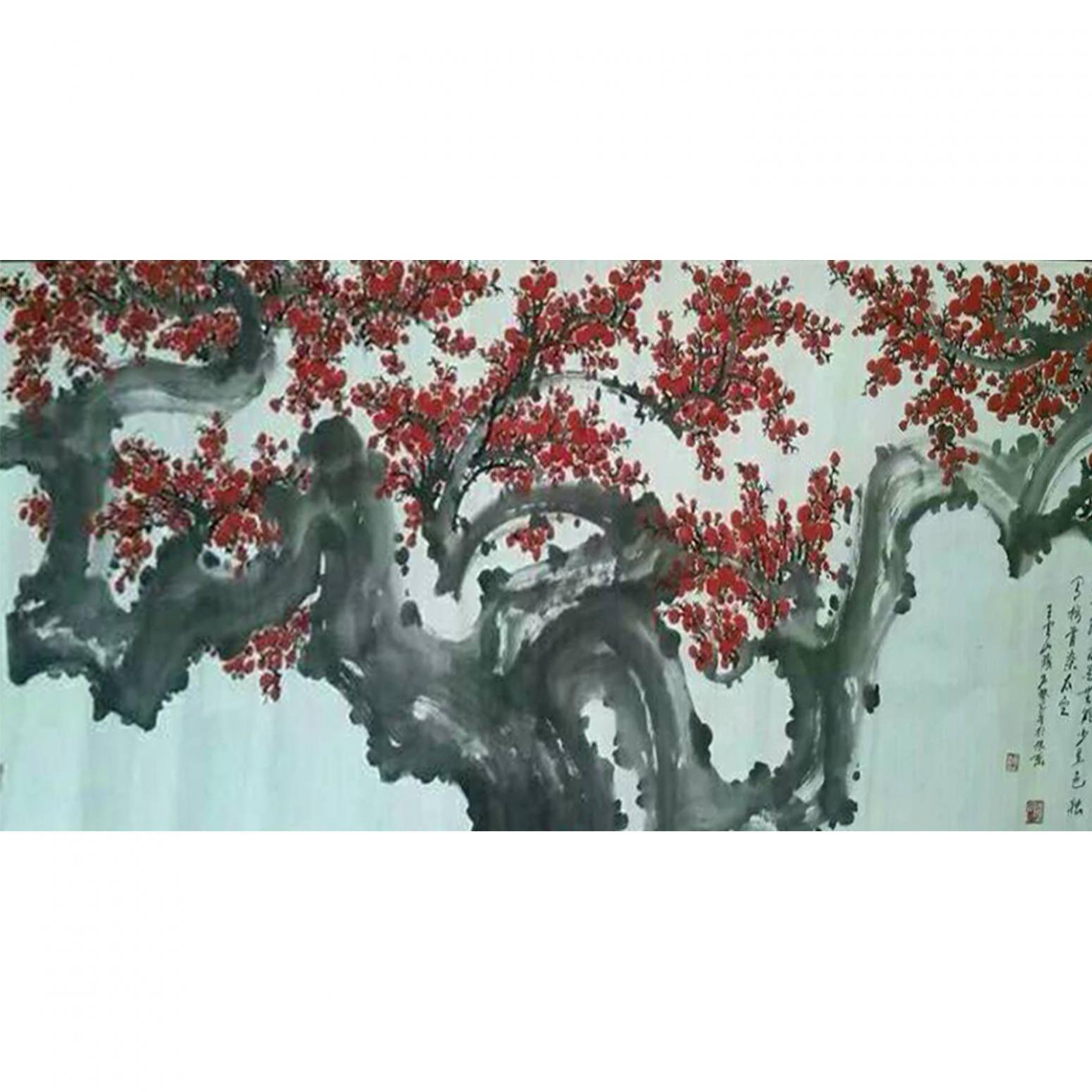 王云山国画作品《【梅花9】作者王云山》