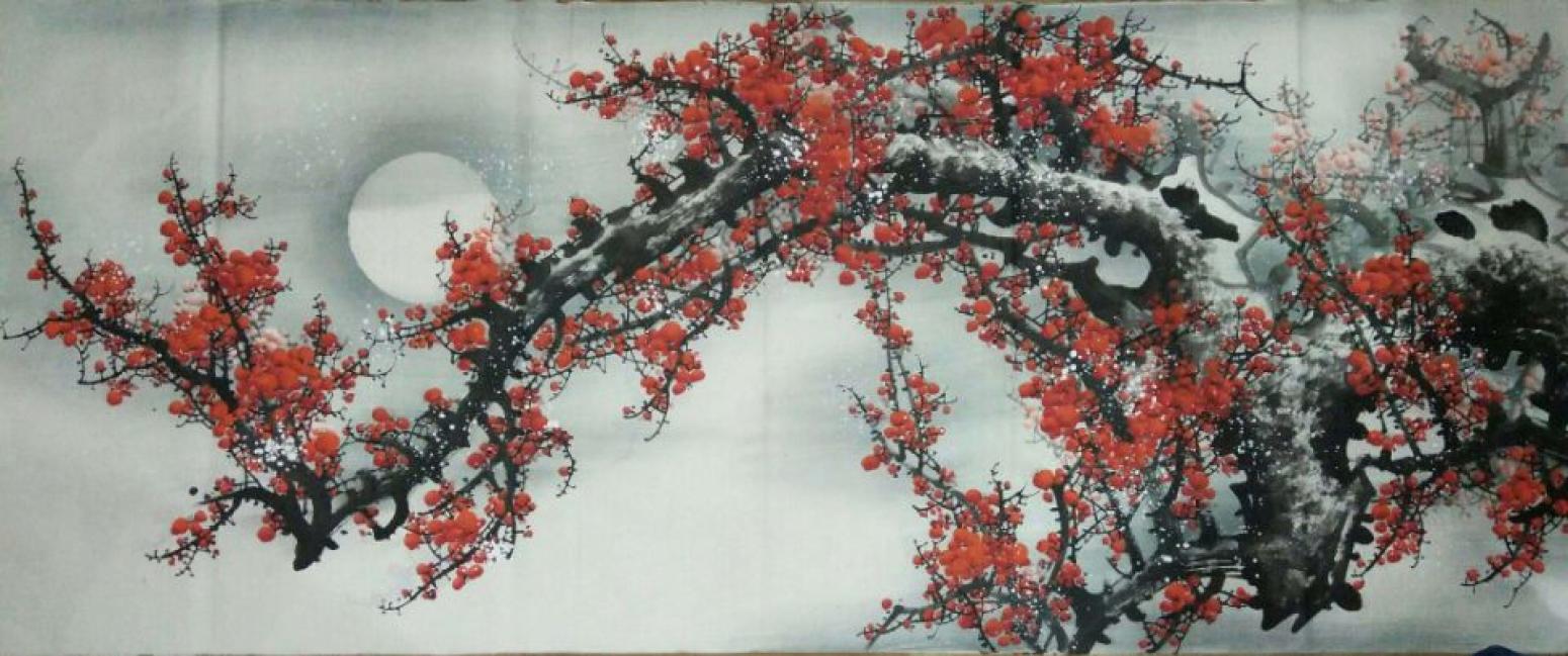 徐水英国画作品《【梅花4】作者徐水英》【图0】