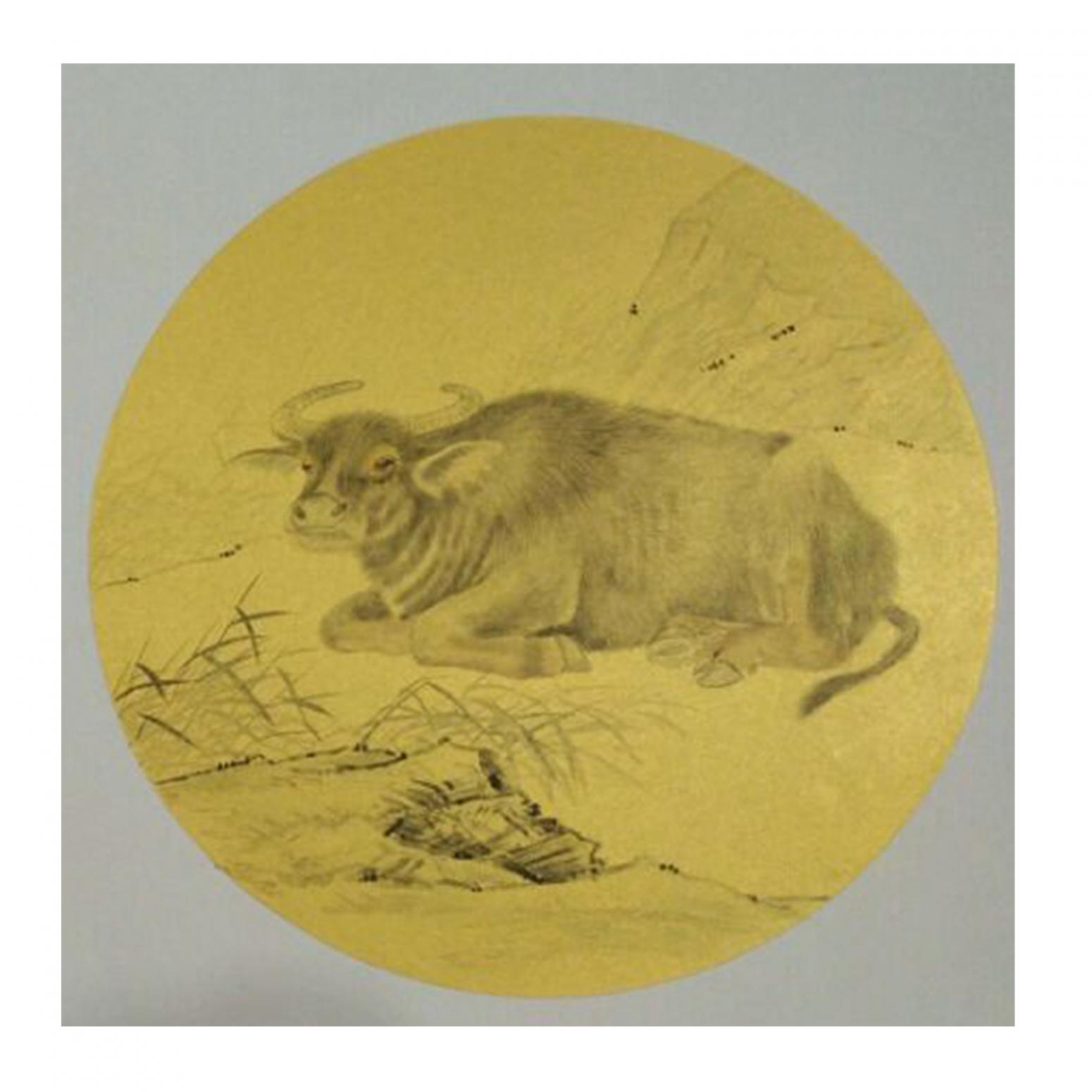 徐水英国画作品《【牛】作者徐水英》