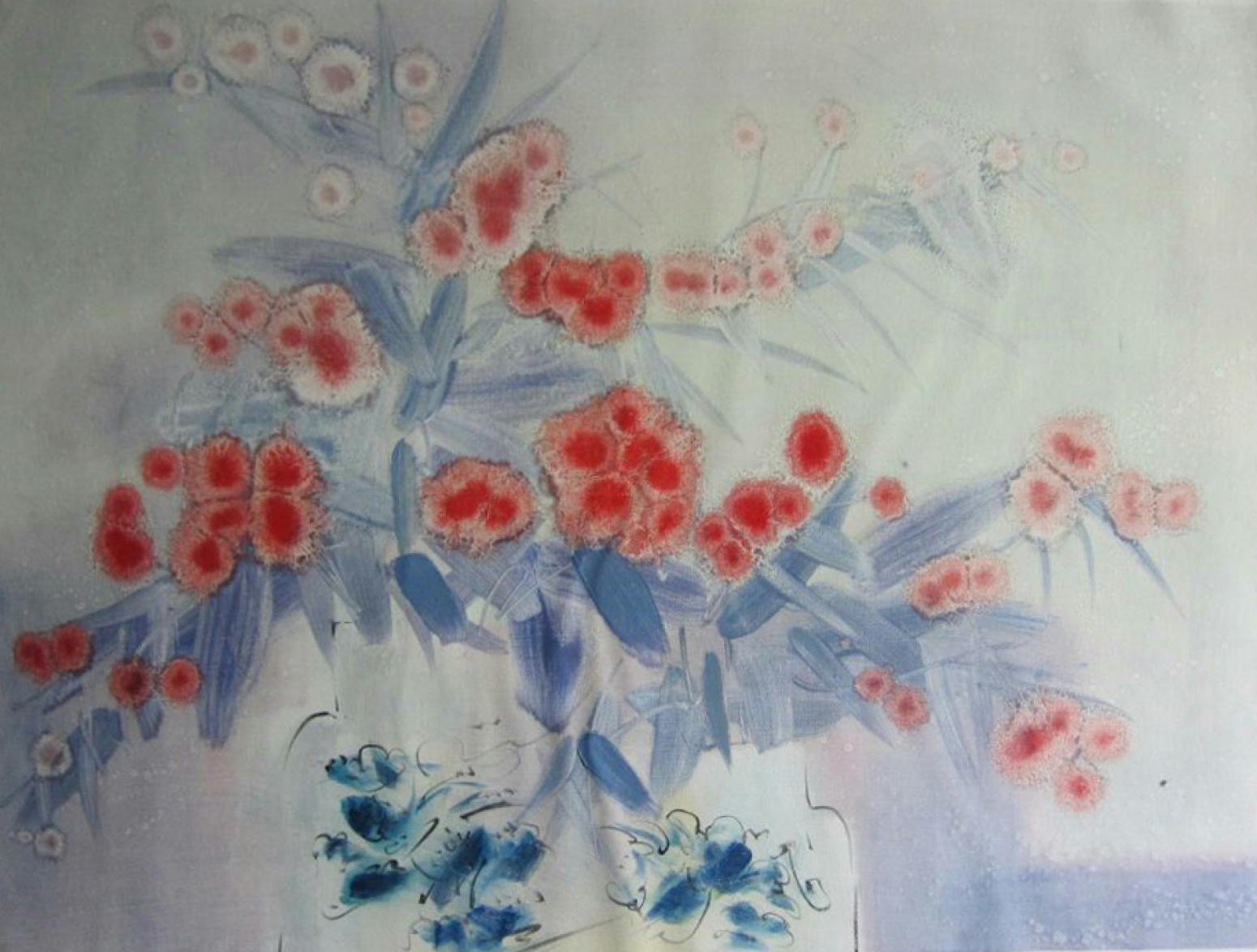 周俊峰国画作品《【瓶花1】作者周俊峰》【图0】