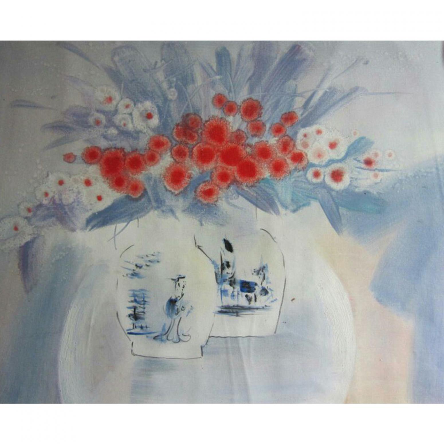 周俊峰国画作品《【瓶花5】作者周俊峰》