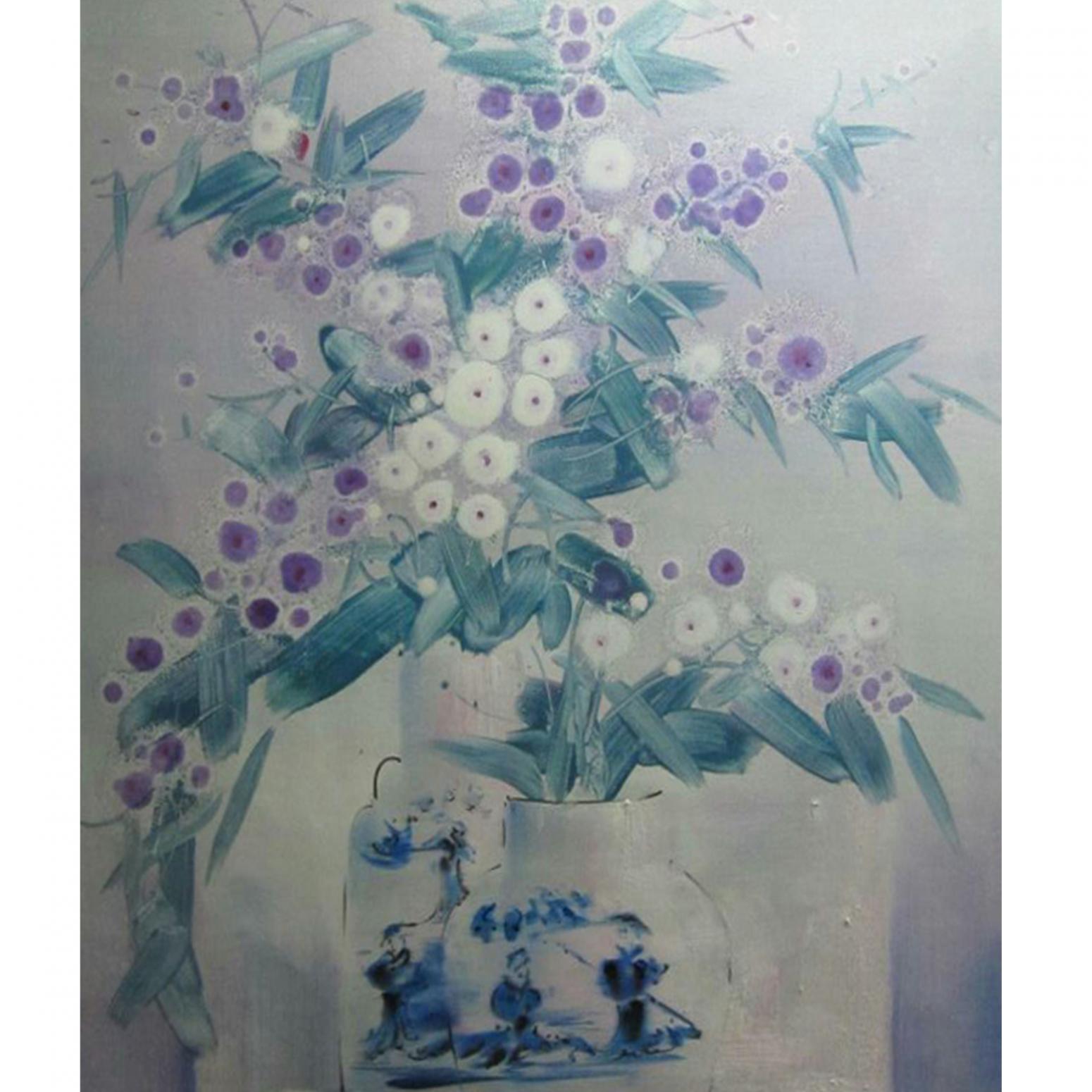 周俊峰国画作品《【瓶花8】作者周俊峰》