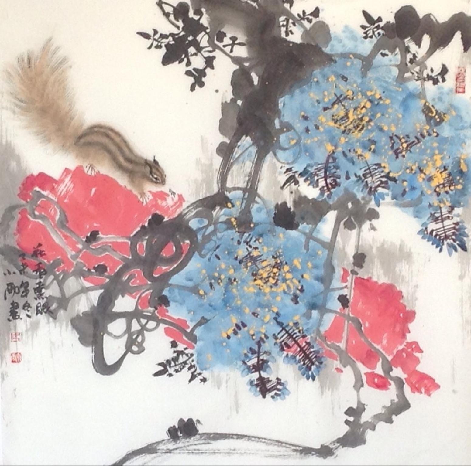 周小雨国画作品《【花雨】作者周小雨》【图0】