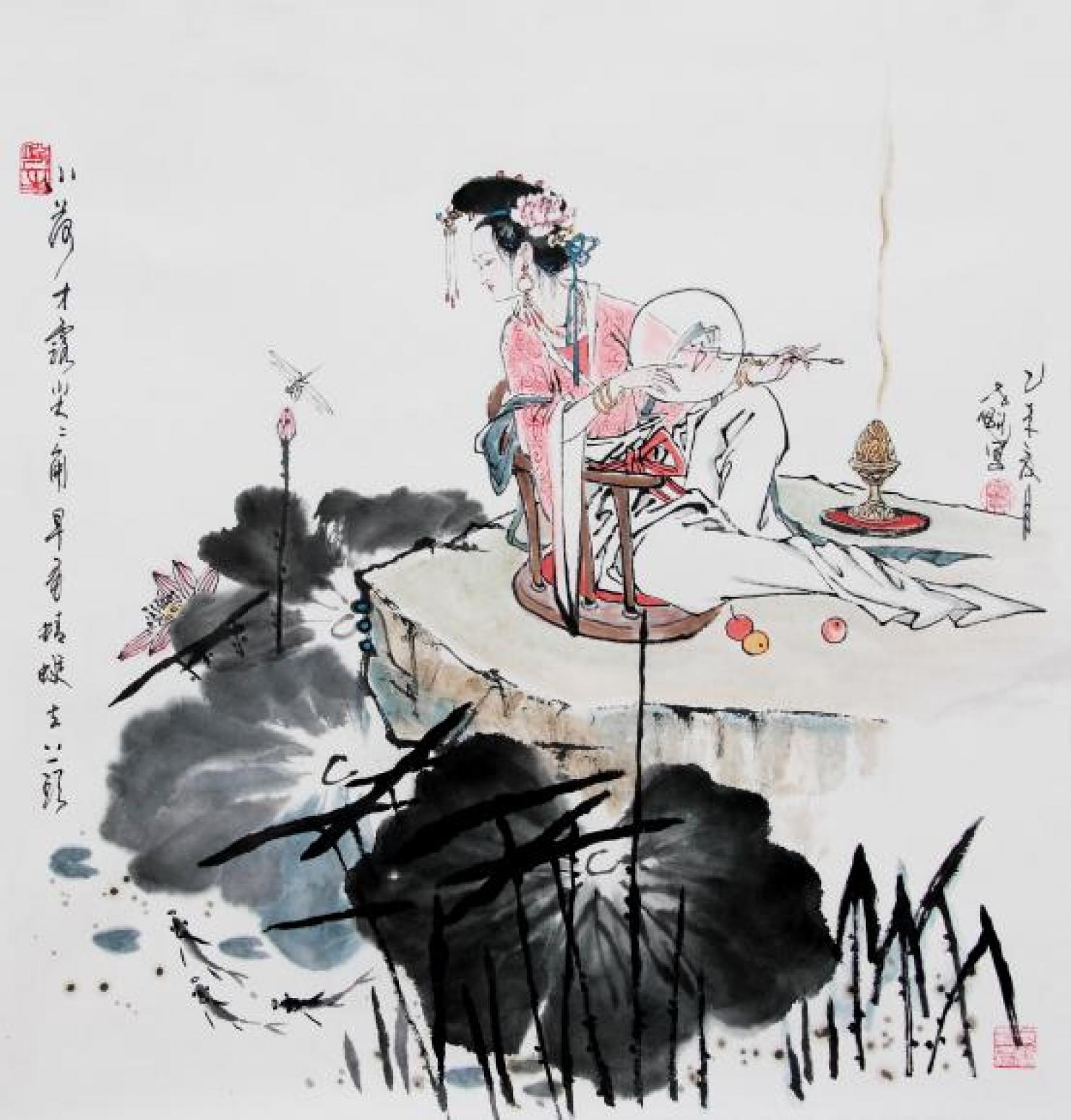 窦世魁国画作品《小荷才露尖尖角》【图0】