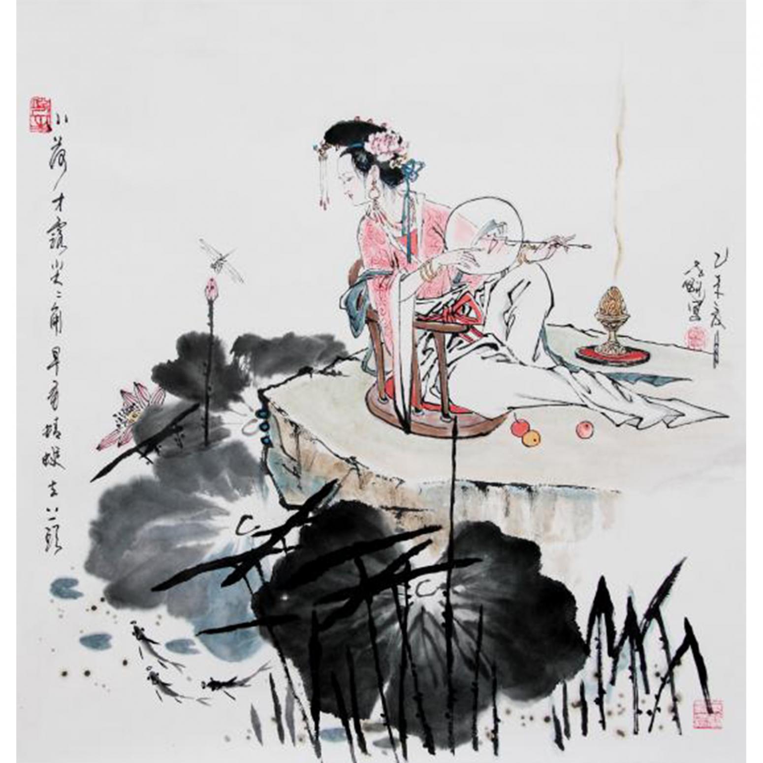 窦世魁国画作品《小荷才露尖尖角》