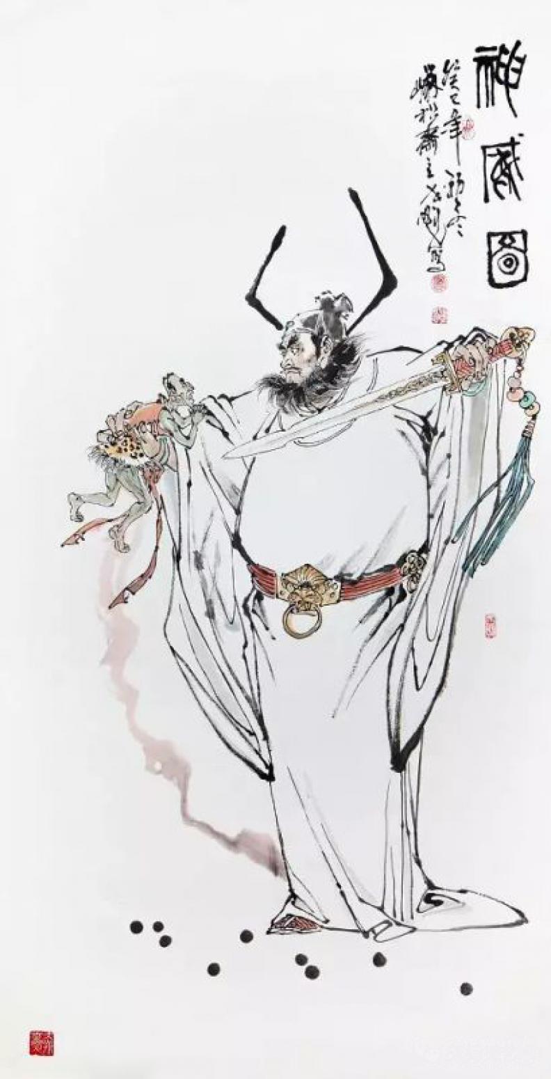 窦世魁国画作品《人物画-神威图》【图0】