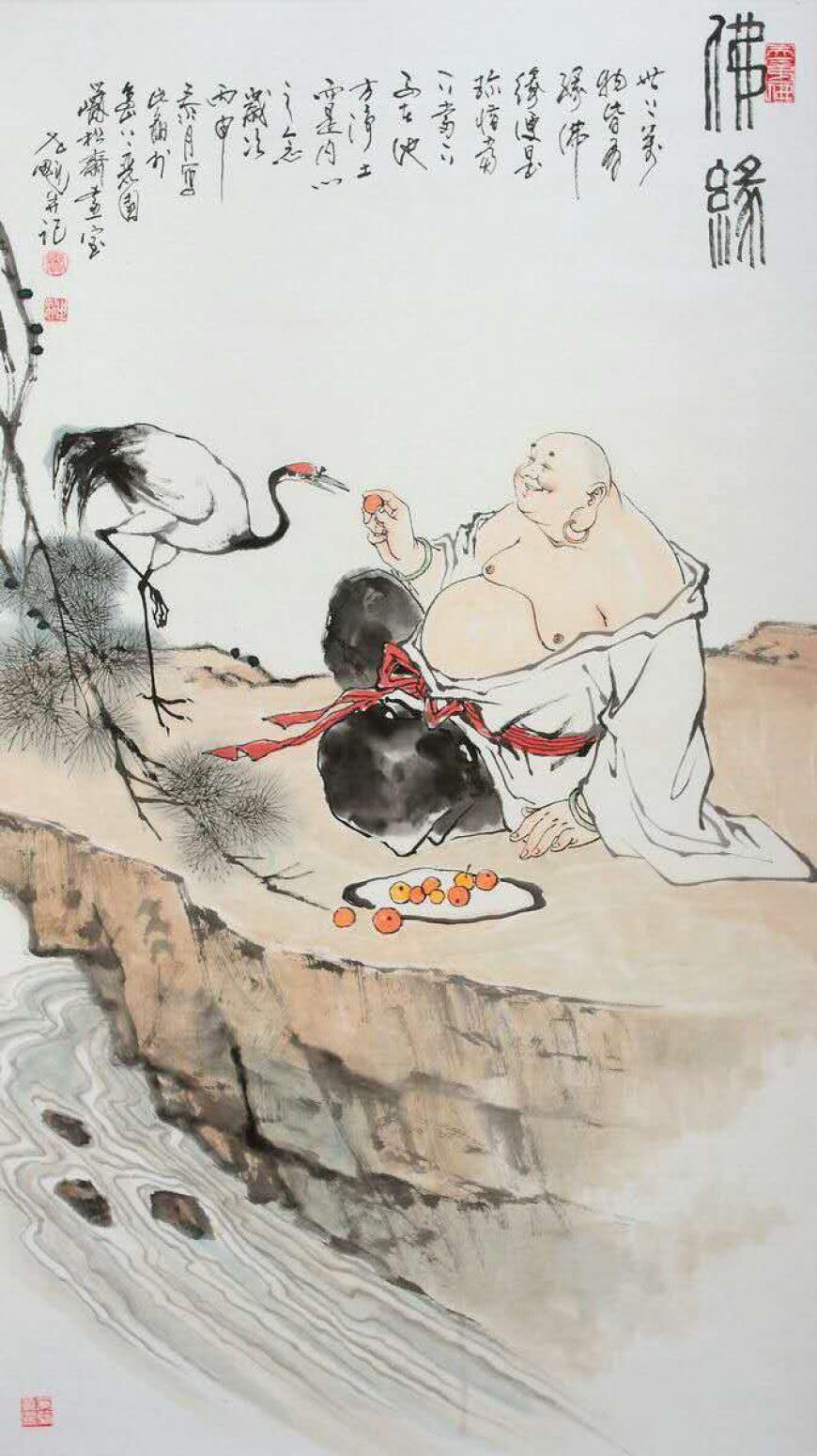 窦世魁国画作品《人物画-佛缘》【图0】