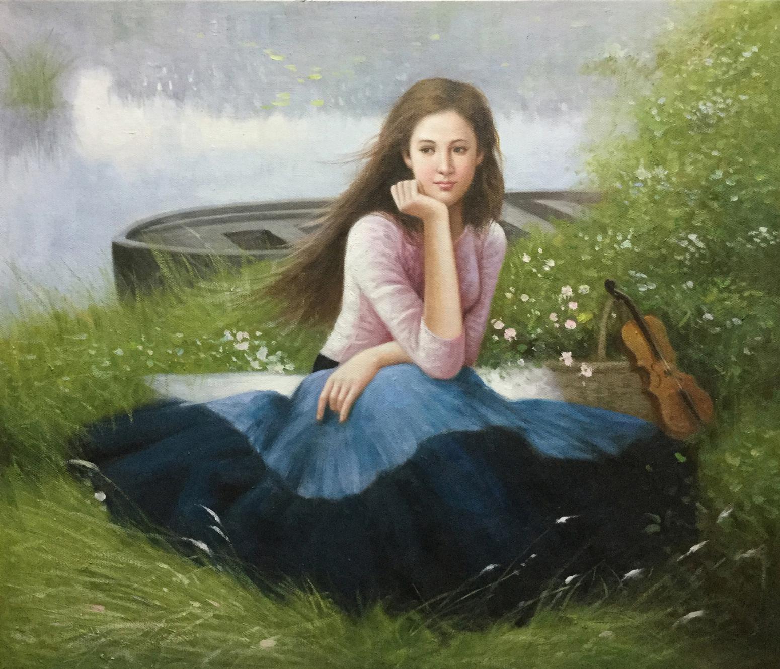 朱世想油画作品《【写春】作者朱世想 临摹》【图0】