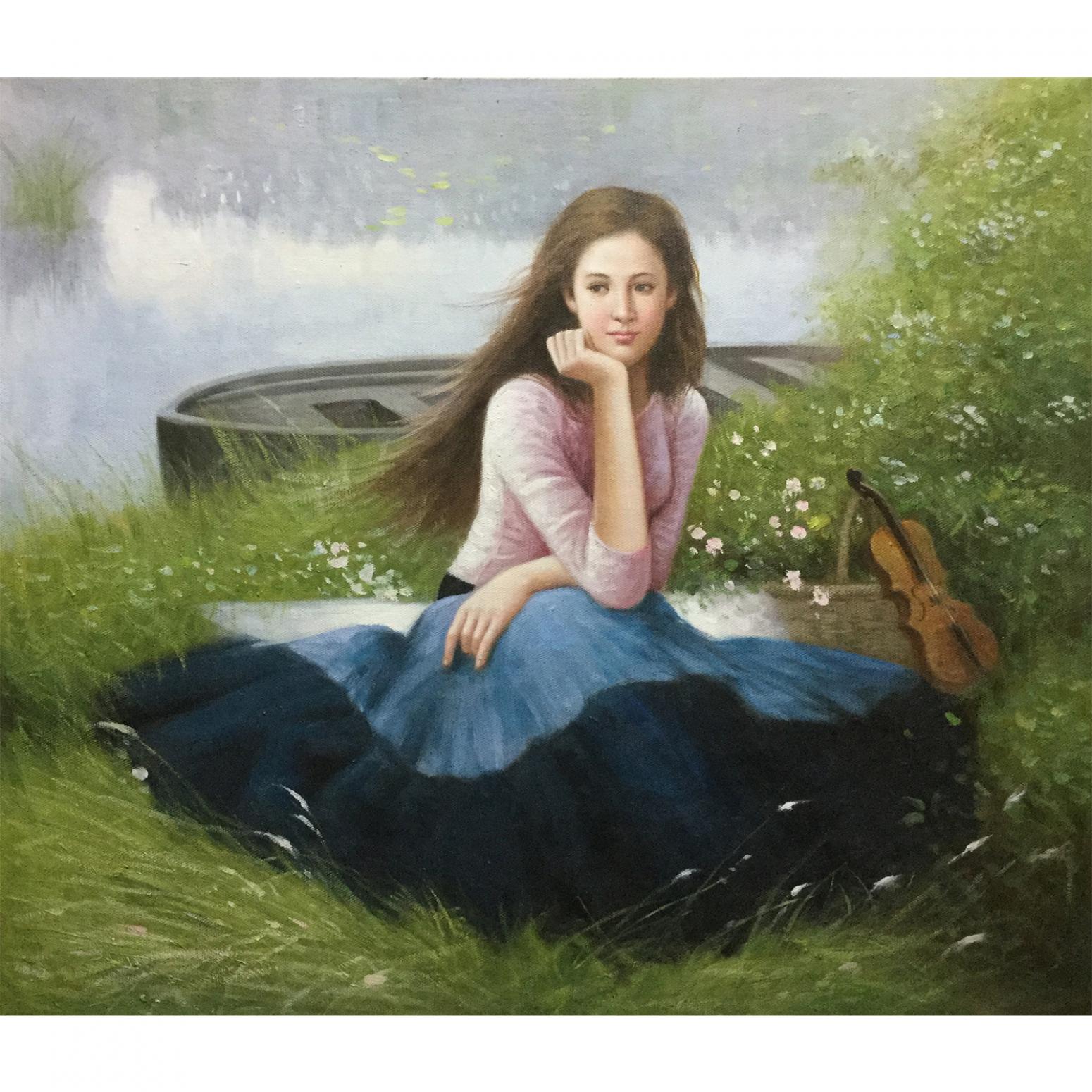 朱世想油画作品《【写春】作者朱世想 临摹》