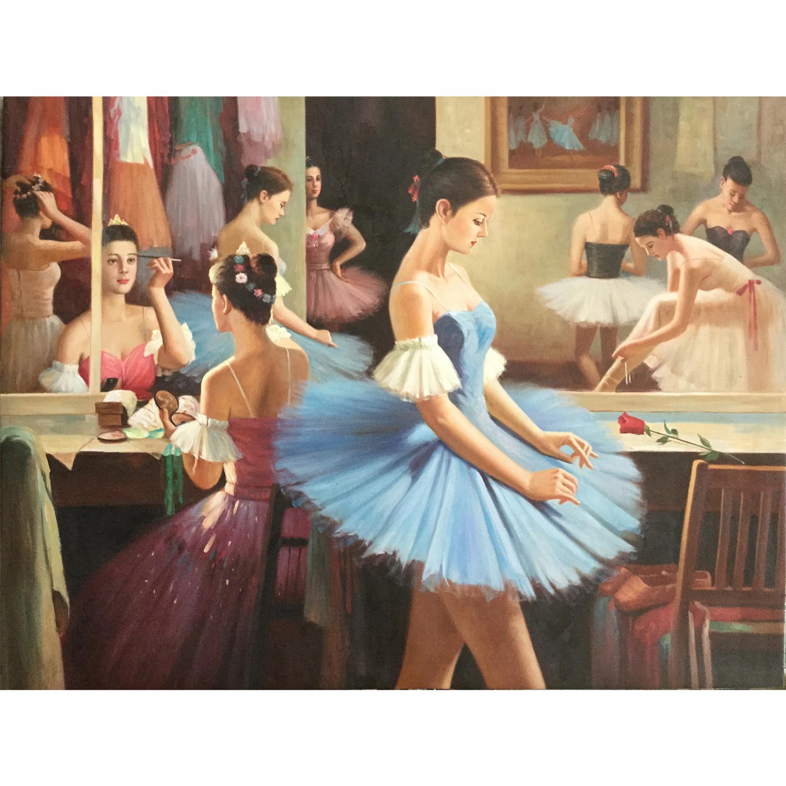 朱世想油画作品《【描妆】作者朱世想 临摹》