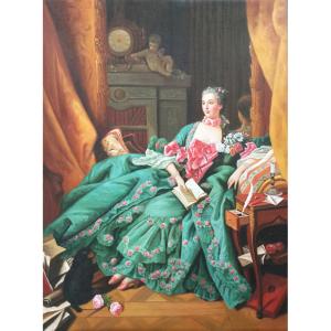 艺术品图片：艺术家朱世想油画作品名称《【卧榻】作者朱世想 临摹》价格3120.00 元