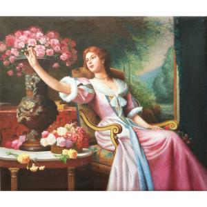 艺术品图片：艺术家朱世想油画作品名称《【卧榻】作者朱世想 临摹》价格1200.00 元