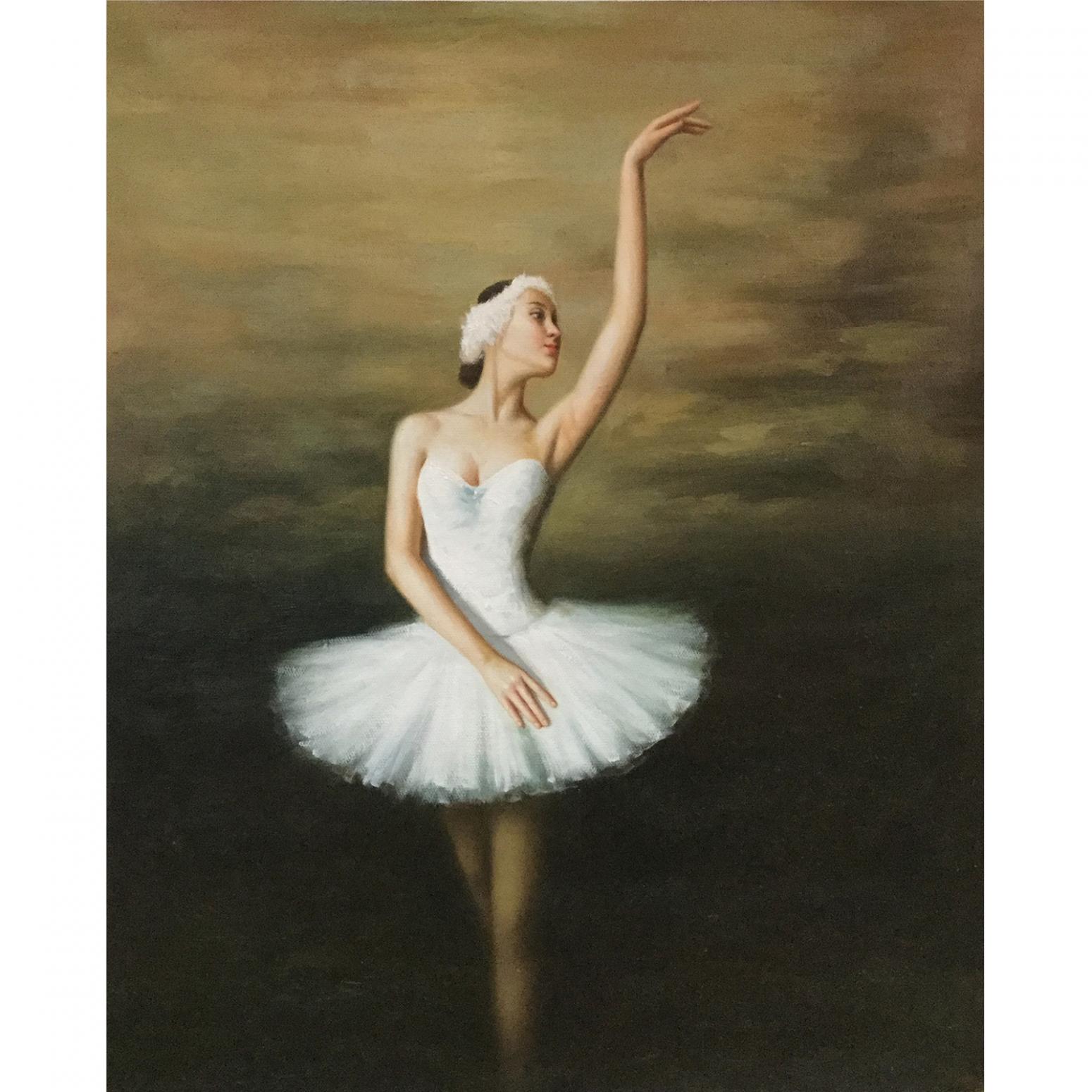 朱世想油画作品《【古典 天鹅舞】作者朱世想 临摹》