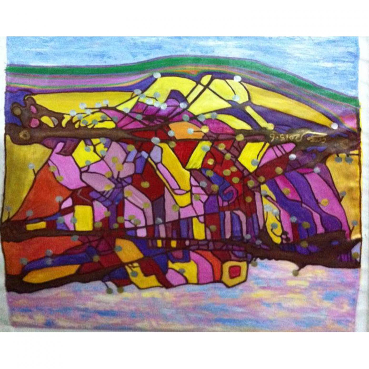 陈鸣婵油画作品《【游船】作者陈鸣婵》