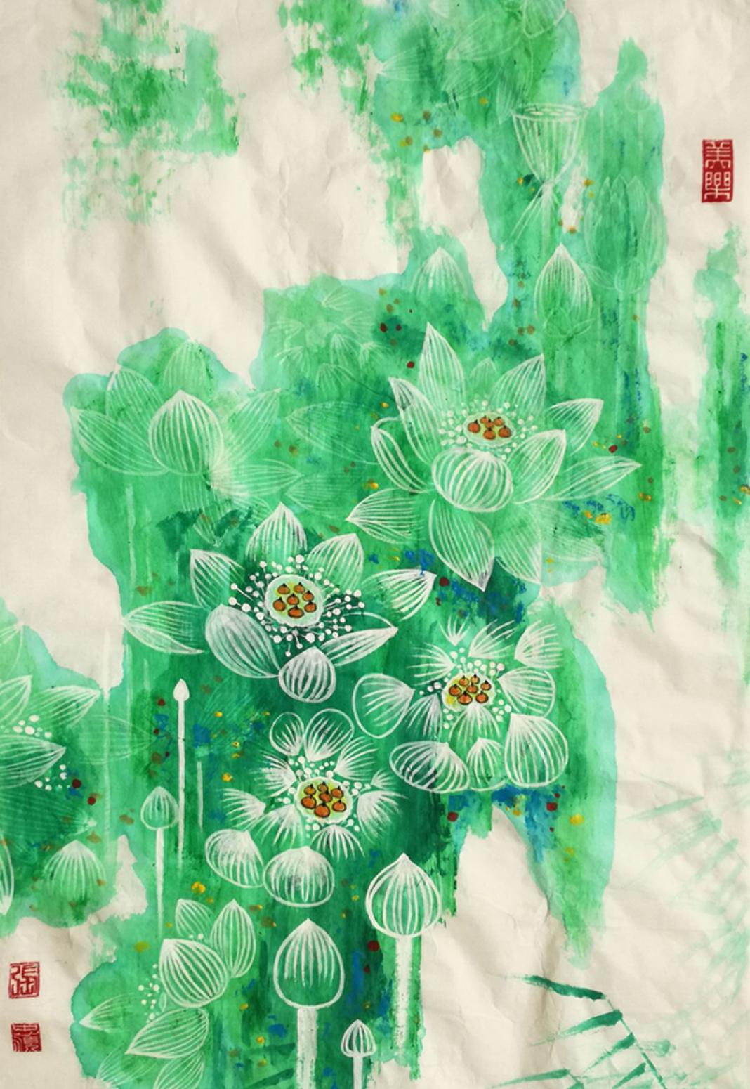 张忠顺国画作品《【荷花3】作者张忠顺》【图0】