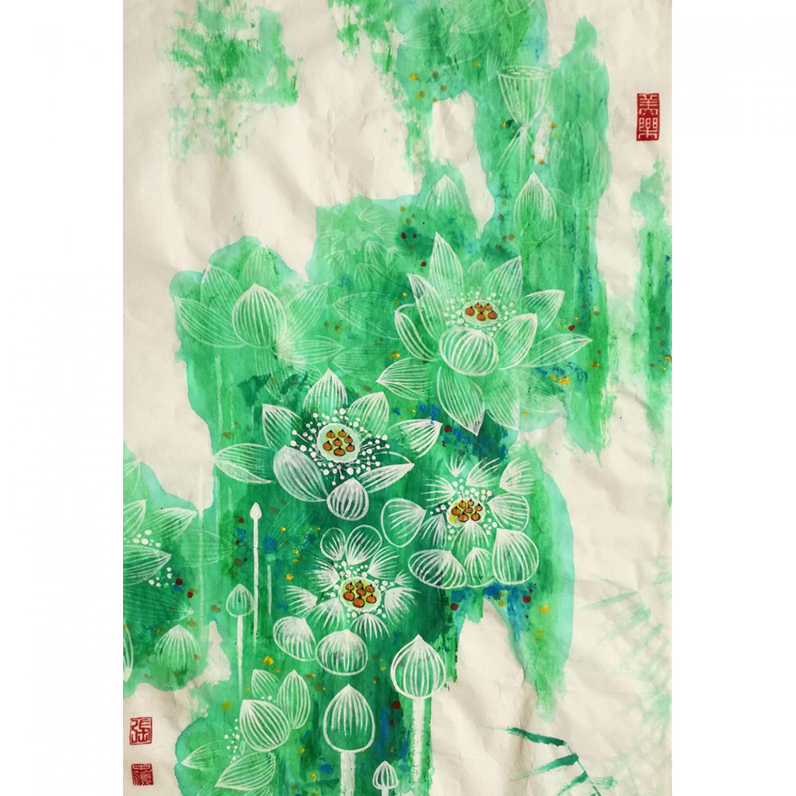张忠顺国画作品《【荷花3】作者张忠顺》