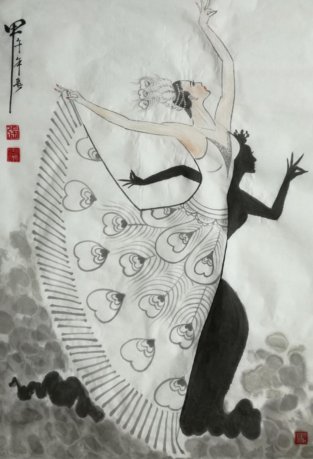 张忠顺国画作品《【翩翩起舞】作者张忠顺》【图0】