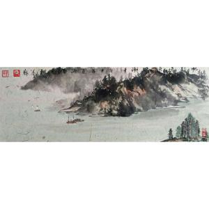 艺术品图片：艺术家马海伟国画作品名称《【野舟】作者马海伟》价格1440.00 元