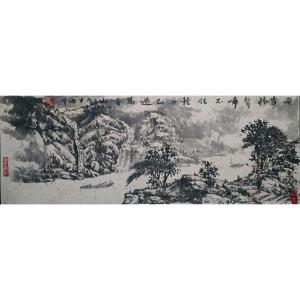 艺术品图片：艺术家马海伟国画作品名称《【一江夹两岸】作者马海伟》价格1440.00 元