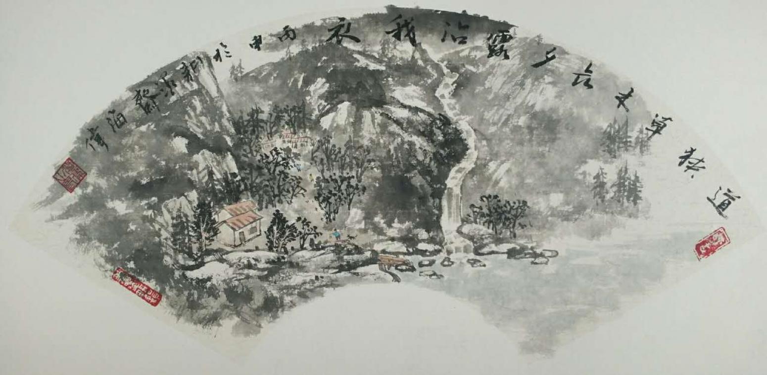 马海伟国画作品《【夕露沾衣】作者马海伟》【图0】