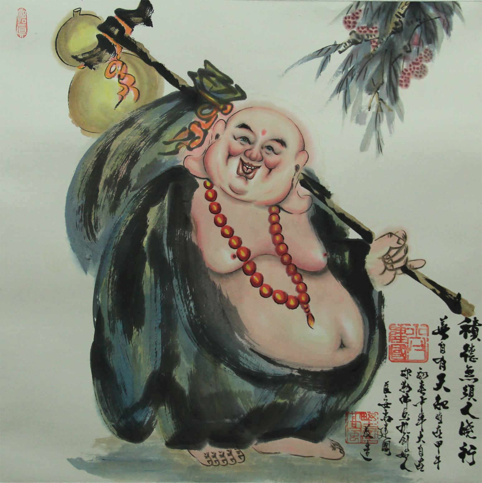 尚建国国画作品《【大自在弥勒佛22】作者尚建国》【图0】