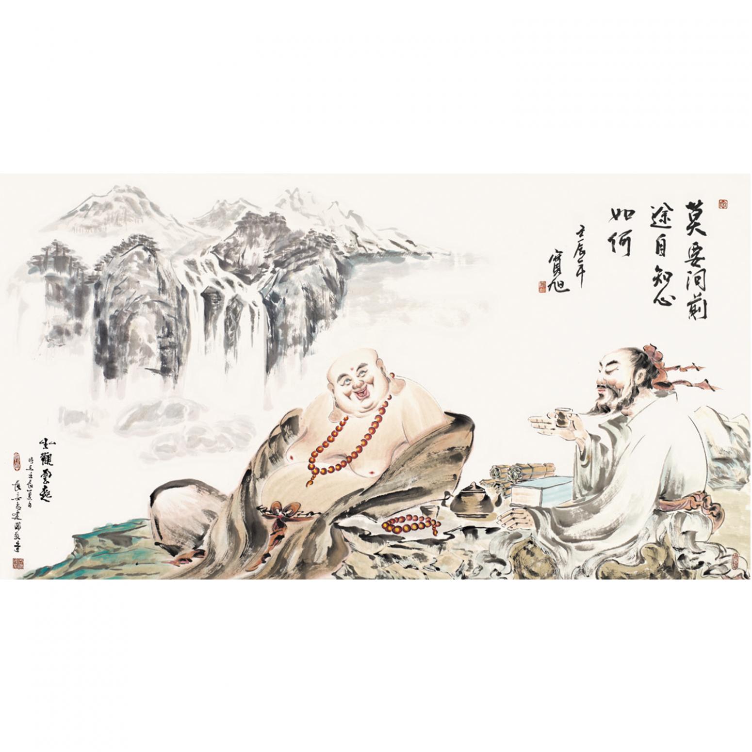 尚建国国画作品《【大自在弥勒佛25】作者尚建国》