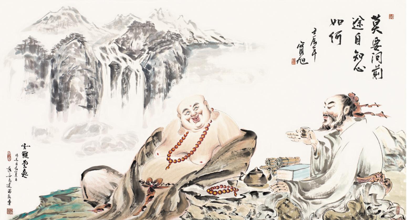 尚建国国画作品《【大自在弥勒佛25】作者尚建国》【图0】