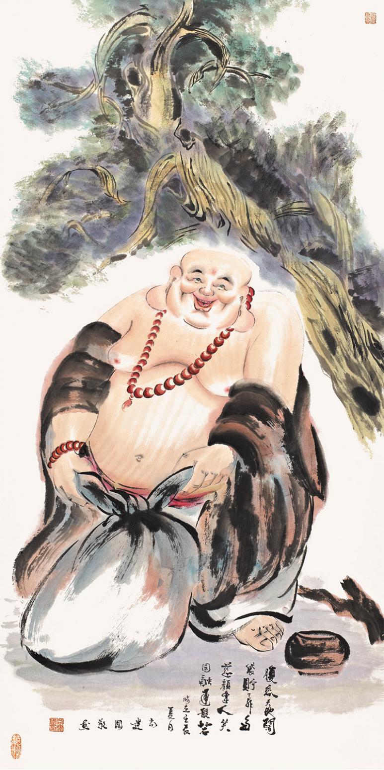 尚建国国画作品《【大自在弥勒佛27】作者尚建国》【图0】