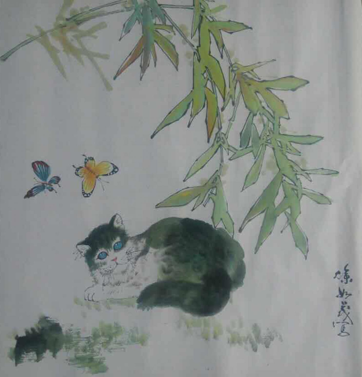 徐如茂国画作品《【迎蝶】作者徐如茂》【图0】