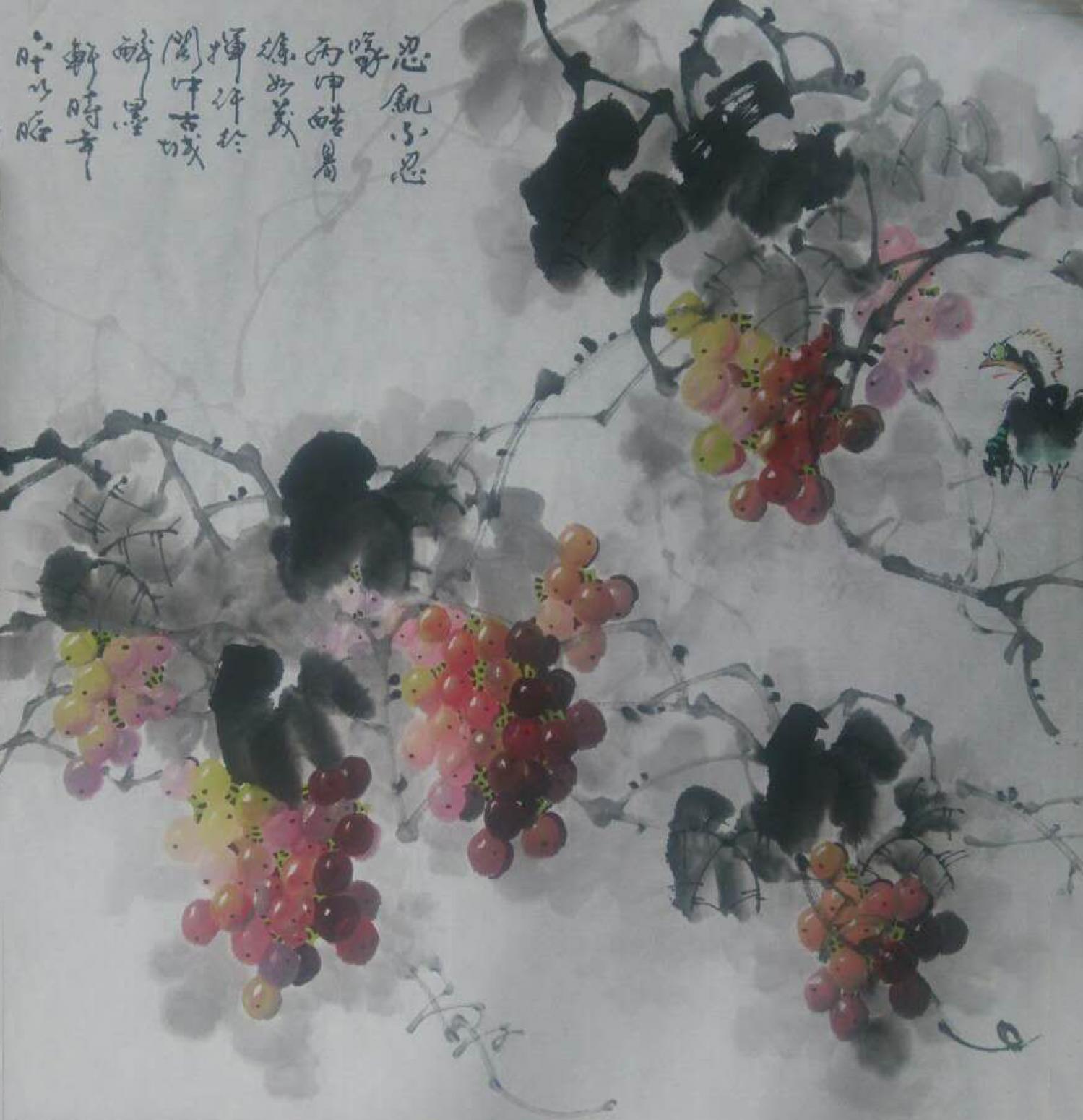 徐如茂国画作品《【葡萄成熟了】作者徐如茂》【图0】