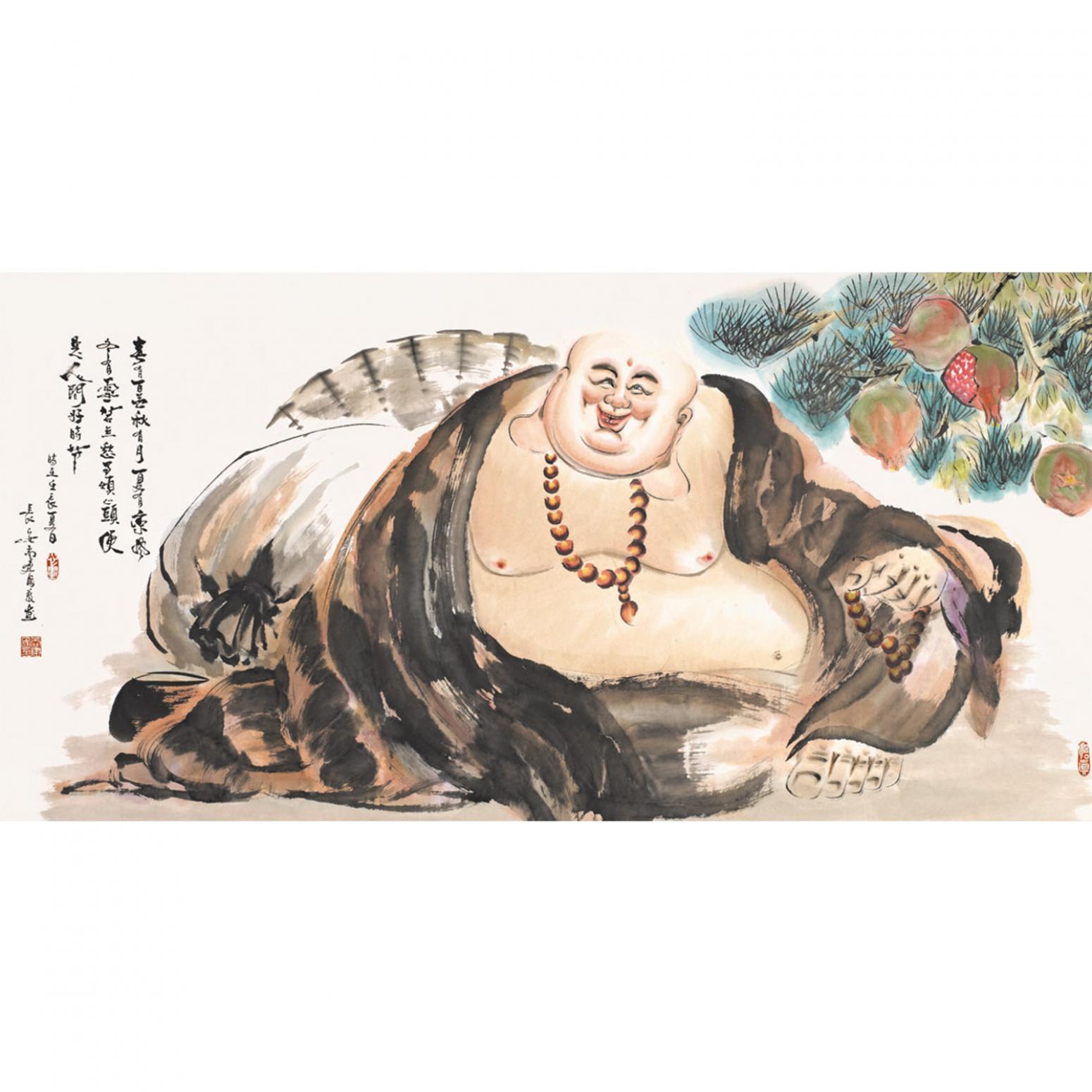 尚建国国画作品《【大自在弥勒佛29】作者尚建国》