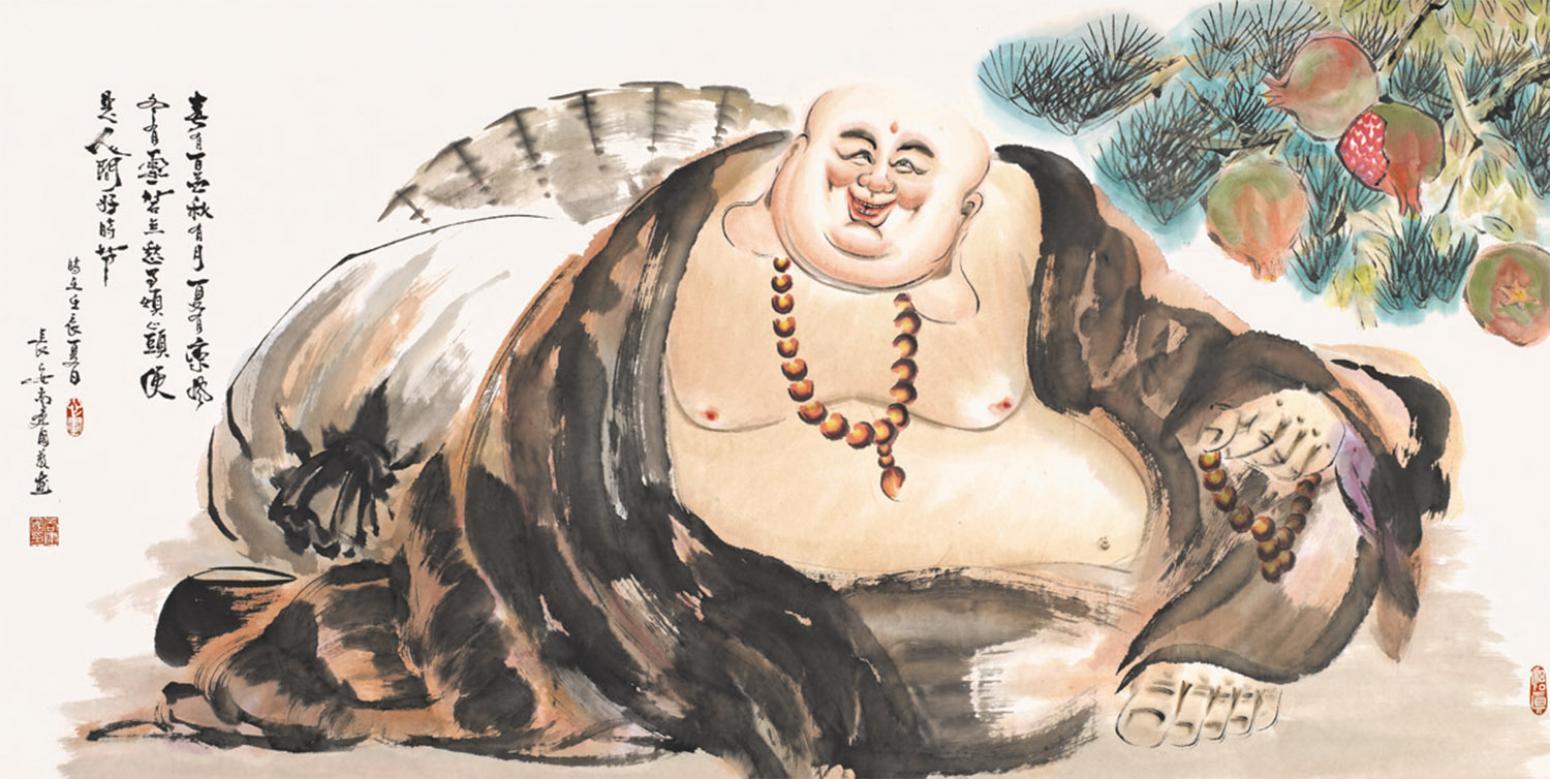 尚建国国画作品《【大自在弥勒佛29】作者尚建国》【图0】