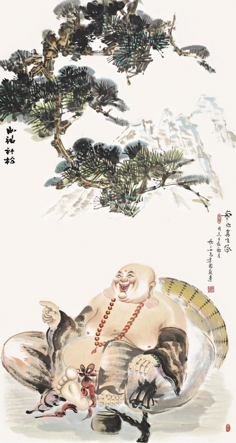 尚建国国画作品《【大自在弥勒佛32】作者尚建国》【图0】
