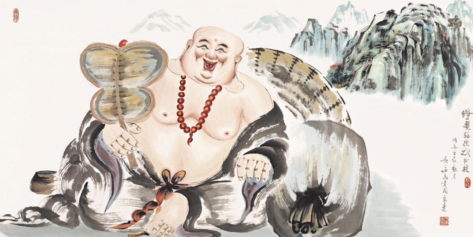 尚建国国画作品《【大自在弥勒佛35】作者尚建国》【图0】