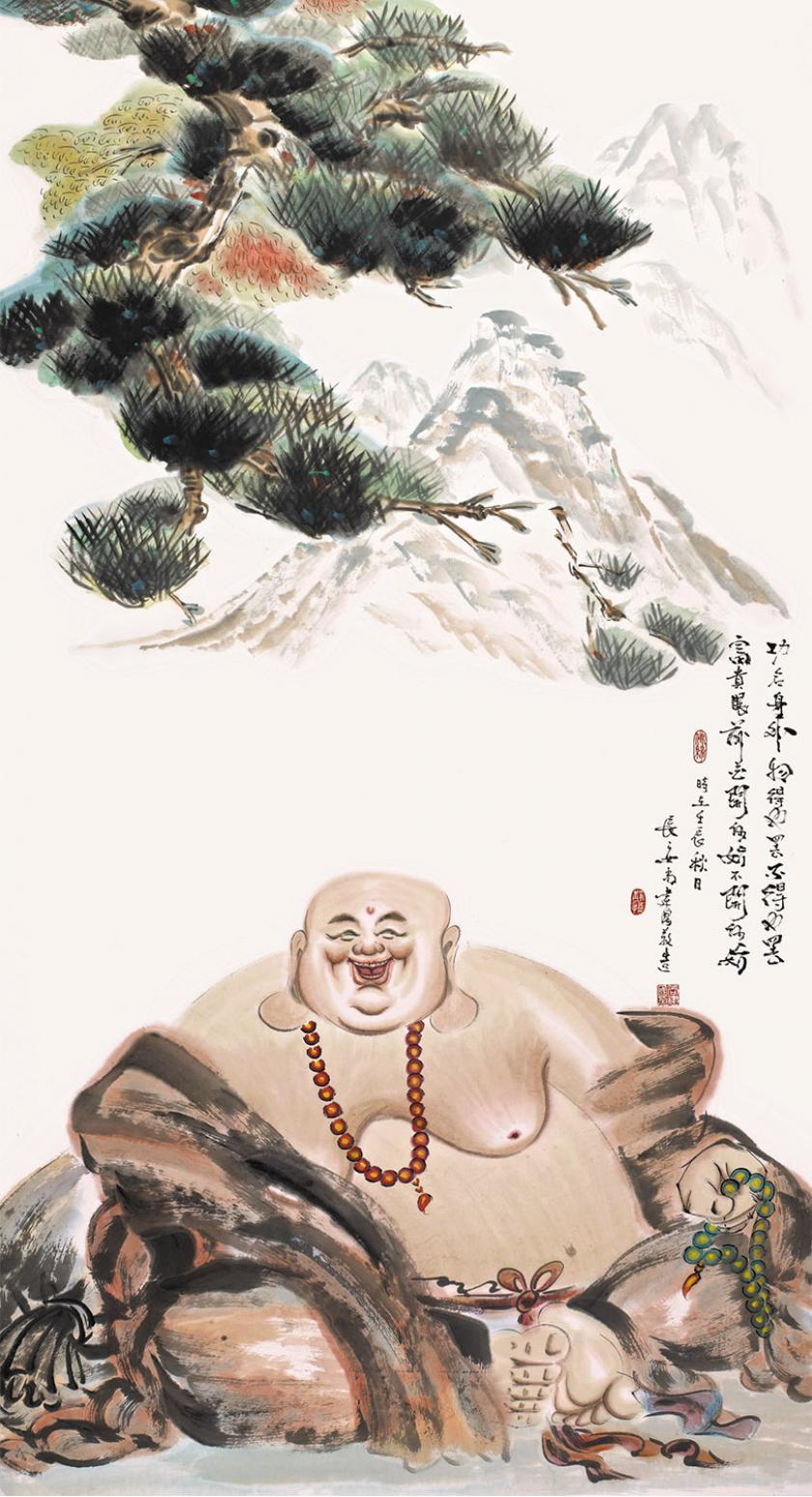 尚建国国画作品《【大自在弥勒佛36】作者尚建国》【图0】