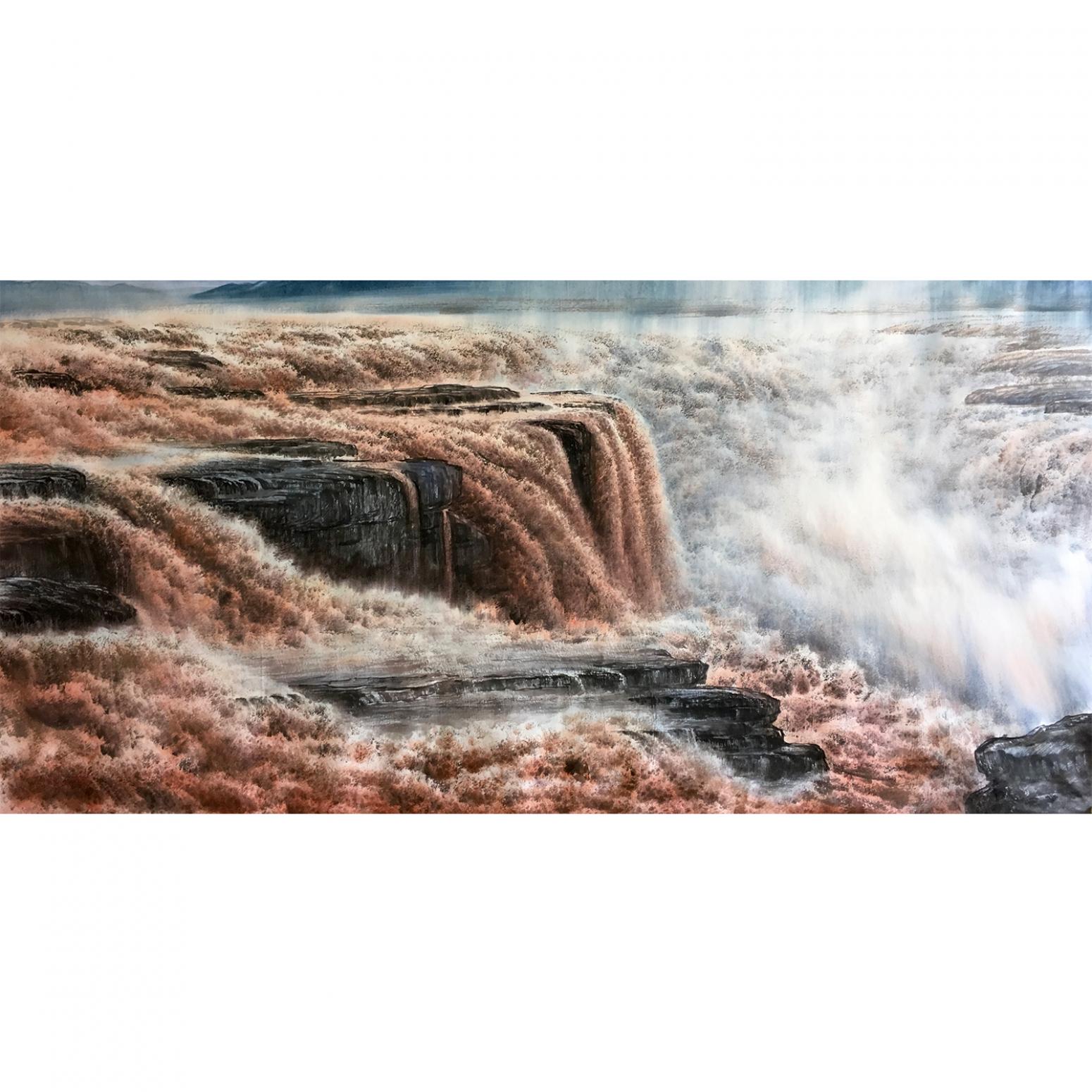 袁峰国画作品《【黄河】作者袁峰》