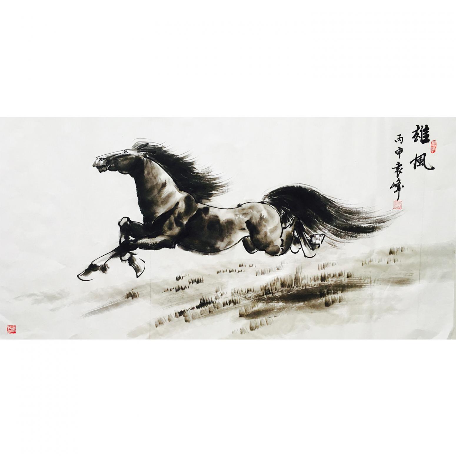 袁峰国画作品《【雄风】作者袁峰》