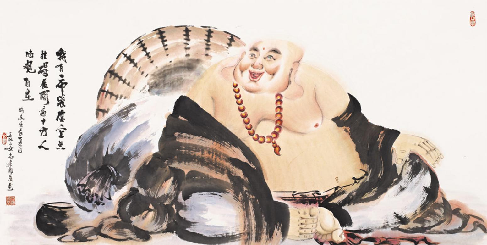 尚建国国画作品《【大自在弥勒佛45】作者尚建国》【图0】