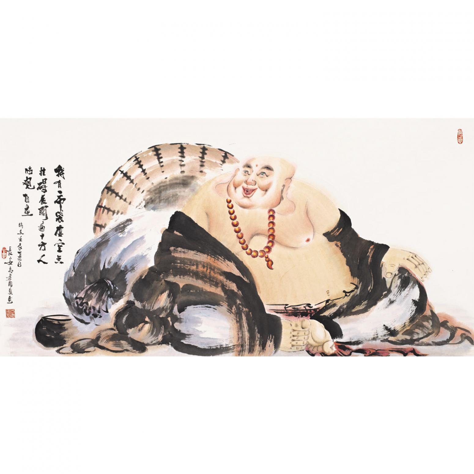 尚建国国画作品《【大自在弥勒佛45】作者尚建国》