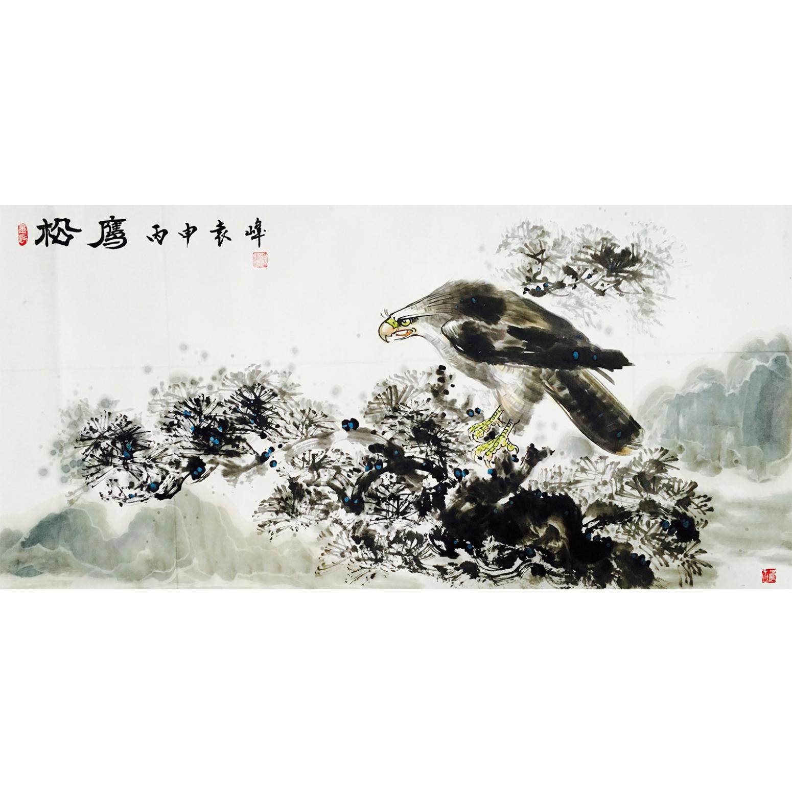 袁峰国画作品《【松鹰】作者袁峰》